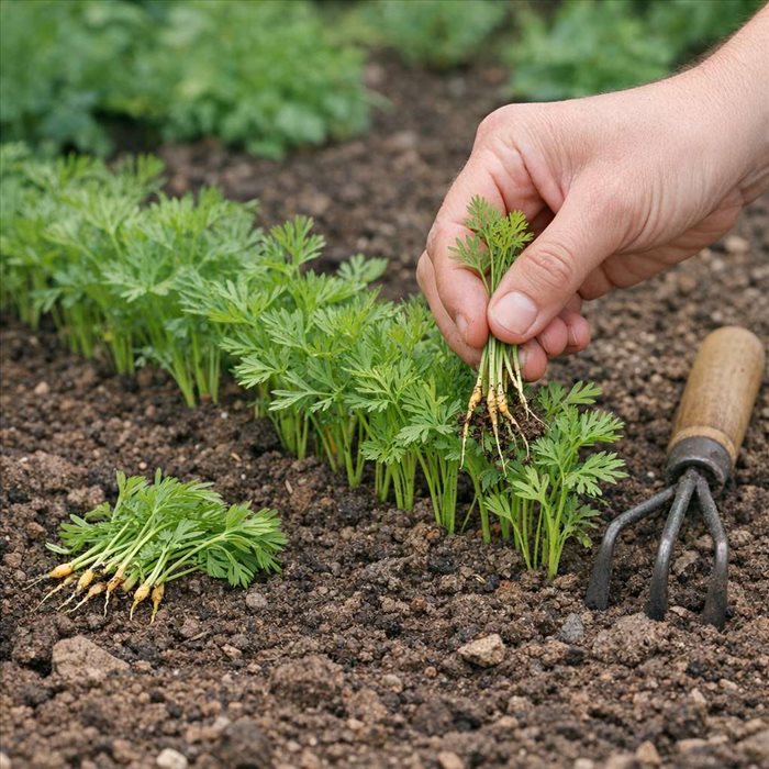 Quand éclaircir les semis de carottes au potager ?