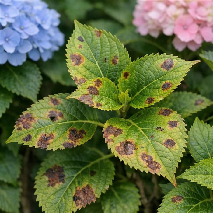 Taches brunes sur les feuilles d’hortensia : causes et solutions