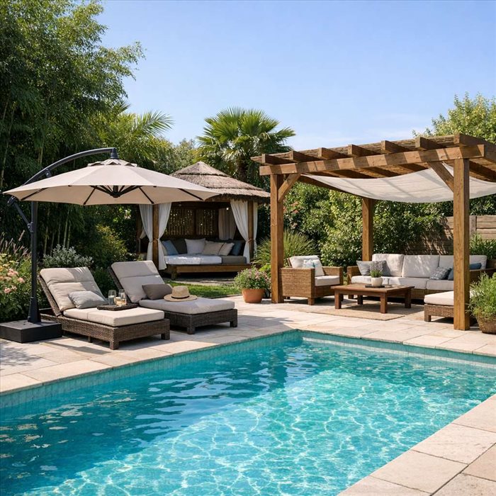 Créer une zone d’ombre autour d’une piscine : solutions et conseils