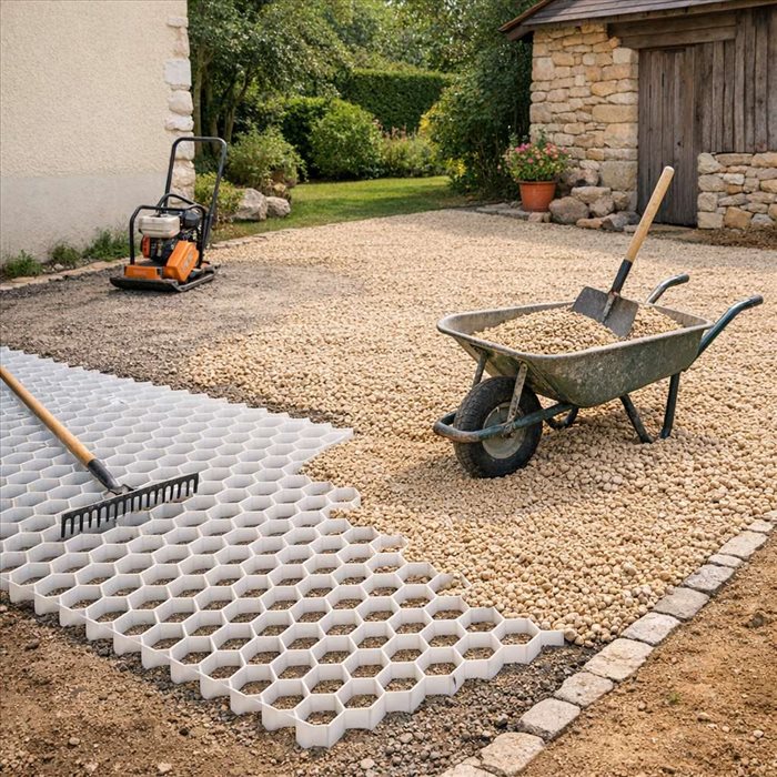 Cour en gravier stabilisé : guide pour une allée durable et esthétique