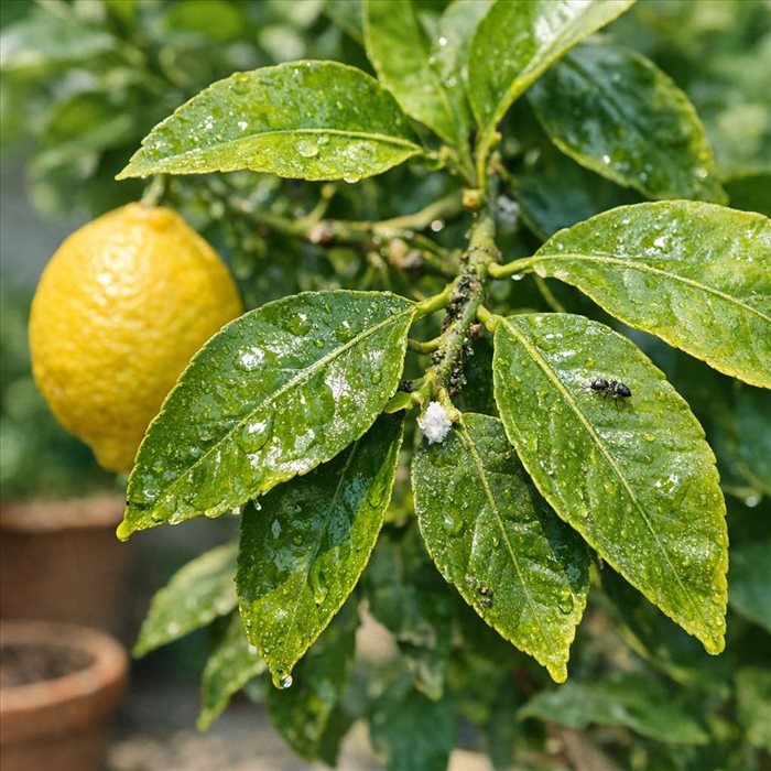 Citronnier aux feuilles collantes : causes, insectes et solutions