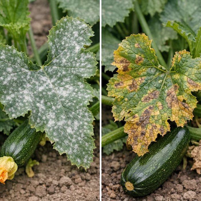 Différence oïdium mildiou courgette : reconnaître et agir