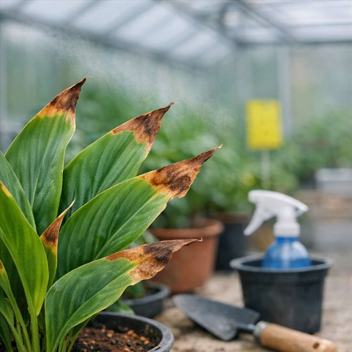 Pourquoi le bout des feuilles brunit en serre ? Causes et solutions