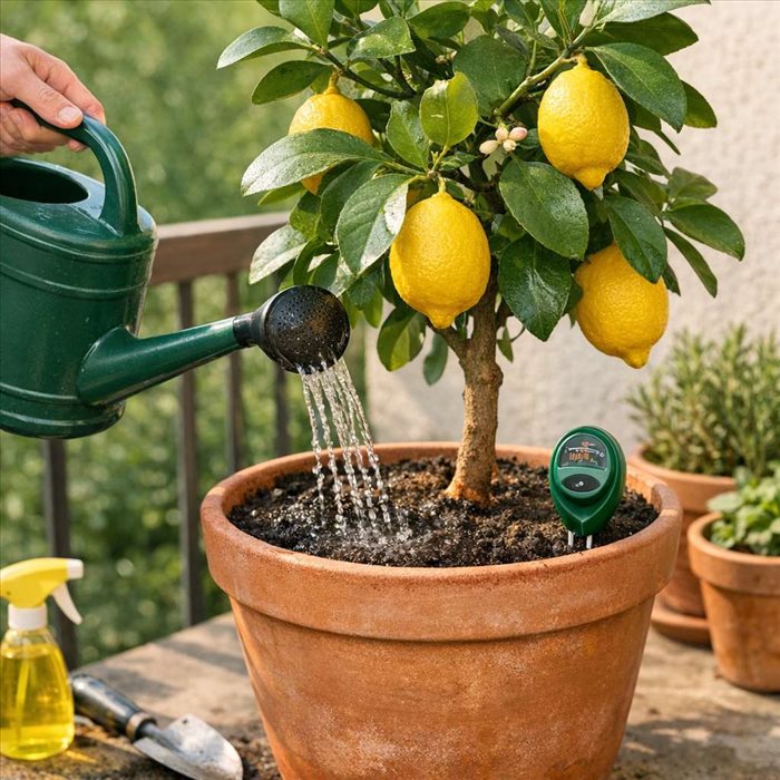 Comment arroser un citronnier en pot sans excès ?