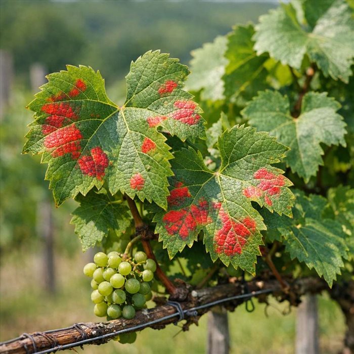 Pourquoi les feuilles de vigne ont des taches rouges ? Causes et solutions